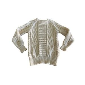 Cladyknit Donegal Irish Fisherman Cable Knit 100% Pure Wool Sweater Vintage 80s